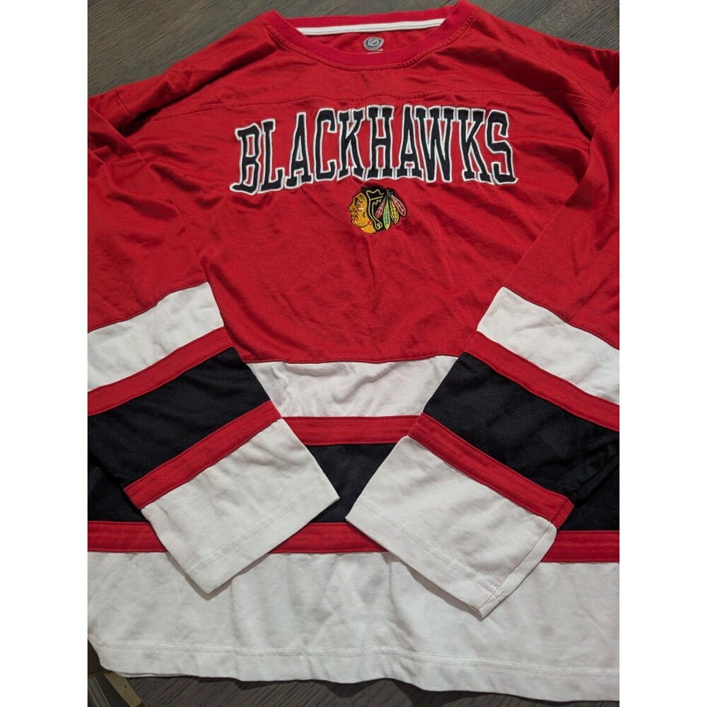 Chicago Blackhawks NHL Long Sleeve Shirt Men’s XL 46/48 Jersey Style *READ